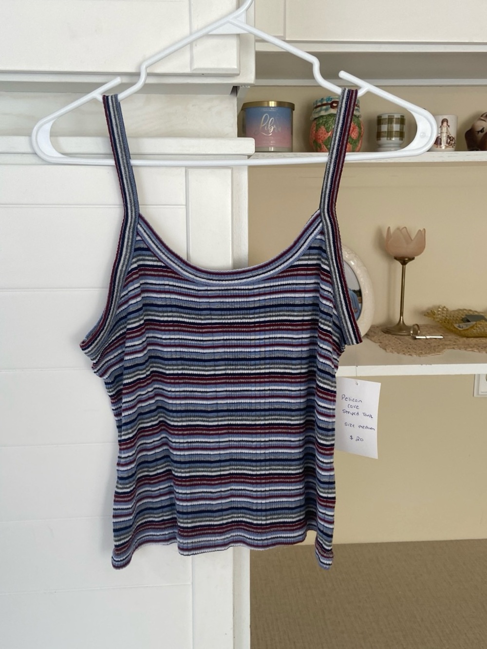 Vintage knit striped tank top